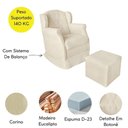 Ver imagem 6 de Poltrona Amamentação Balanço Confortável e Puff Corino Ariel Bege