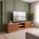 Ver imagem 1 de Rack para TV até 85 Polegadas 100% MDF 2 Portas 220cm com Ripado