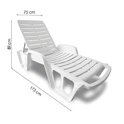 Espreguiçadeira Plástica com Encosto Reclinável Espresso Móveis - 4