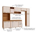 Ver imagem 4 de Cozinha Compacta 6 Peças 298x218 cm Balcao com Tampo Malta Freijo Off Acetinado Poliman