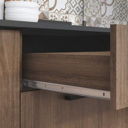 Cozinha 10 Portas com Paneleiro Armário Aéreo e Balcão com Tampo Acácia Itatiaia - 6 Cozinha 10 Portas com Paneleiro Armário Aéreo e Balcão com Tampo Acácia Itatiaia - 6