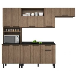 Cozinha 10 Portas com Paneleiro Armário Aéreo e Balcão com Tampo Acácia Itatiaia - 2 Cozinha 10 Portas com Paneleiro Armário Aéreo e Balcão com Tampo Acácia Itatiaia - 2