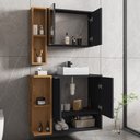 Ver imagem 7 de Gabinete de Banheiro com Cuba e Espelheira Lizzi B02 Preto Fosco/naturalle - Mpozenato