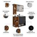Ver imagem 3 de Gabinete de Banheiro com Cuba e Espelheira Lizzi B02 Preto Fosco/naturalle - Mpozenato