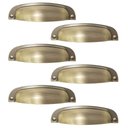 Ver imagem 1 de Conjunto 6 Puxadores 2773 Quebec Concha Ouro Velho Móveis Armários Gavetas