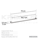 Ver imagem 4 de Toalheiro 70 Cm Inox Preto Fosco - Kromus Me0206b