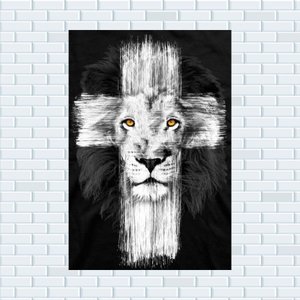 Placa Decorativa MDF Leão de Judá Tamanho 20x27cm