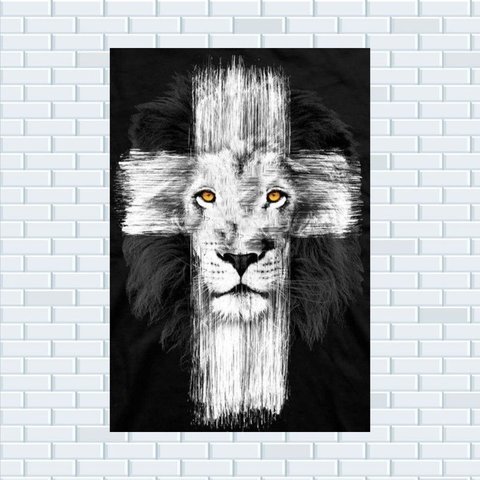 Placa Decorativa Mdf Leão de Judá Tamanho 20x27cm