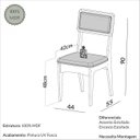 Ver imagem 4 de Mesa Jantar Retangular 1,60m x 0,90m Pés Retrô com 6 Cadeiras Assento e Encosto Estofado 100% MDF