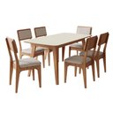 Ver imagem 7 de Mesa Jantar Retangular 1,60m x 0,90m Pés Retrô com 6 Cadeiras Assento e Encosto Estofado 100% MDF