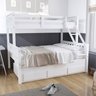 Treliche Bunk Bed Casal Madeira Macica com Escada Fixa Branco Mobilistore CS2125-01 - 1