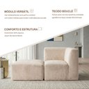 Ver imagem 5 de Sofá Modular Boucle Canto + Chaise Espuma Premium para Sala Embalado a Vácuo 1.54m - Marfim