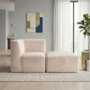 Ver imagem 3 de Sofá Modular Boucle Canto + Chaise Espuma Premium para Sala Embalado a Vácuo 1.54m - Marfim