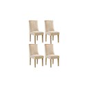 Ver imagem 1 de Cadeira Sala de Jantar Maldivas Kit 4 Un Madeira Capuccino/suede Creme - Rufato