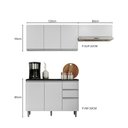 Ver imagem 3 de Cozinha Evidence 3 Peças com Aéreo Triplo Balcão 120cm com Tampo Poliman Móveis