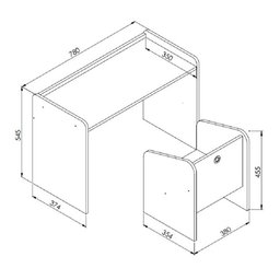 Conjunto Mini Escrivaninha C/ Poltrona 78cm Cj7001 Art In Móveis - Branco - 4