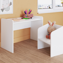 Ver imagem 2 de Conjunto de Mesa/ Escrivaninha Pequena com Poltrona Montessoriana Infantil Multiuso Quarto Branco