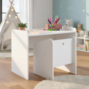 Ver imagem 1 de Conjunto de Mesa/ Escrivaninha Pequena com Poltrona Montessoriana Infantil Multiuso Quarto Branco