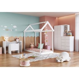 Conjunto Mini Escrivaninha C/ Poltrona 78cm Cj7001 Art In Móveis - Branco - 2