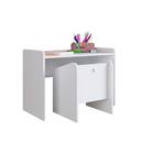 Ver imagem 3 de Conjunto de Mesa/ Escrivaninha Pequena com Poltrona Montessoriana Infantil Multiuso Quarto Branco