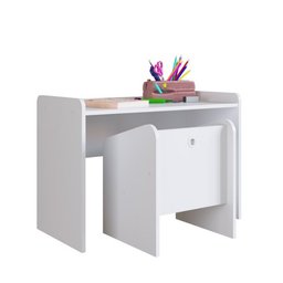 Conjunto Mini Escrivaninha C/ Poltrona 78cm Cj7001 Art In Móveis - Branco - 3