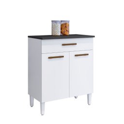 Balcão Ômega 02 portas 01 Gaveta Arte Móveis:Branco - 1