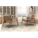 Ver imagem 1 de Poltrona Decorativa Linho Cinza Isis