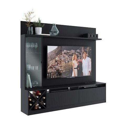 Painel Home para TV até 60 Polegadas e Cristaleira Preto