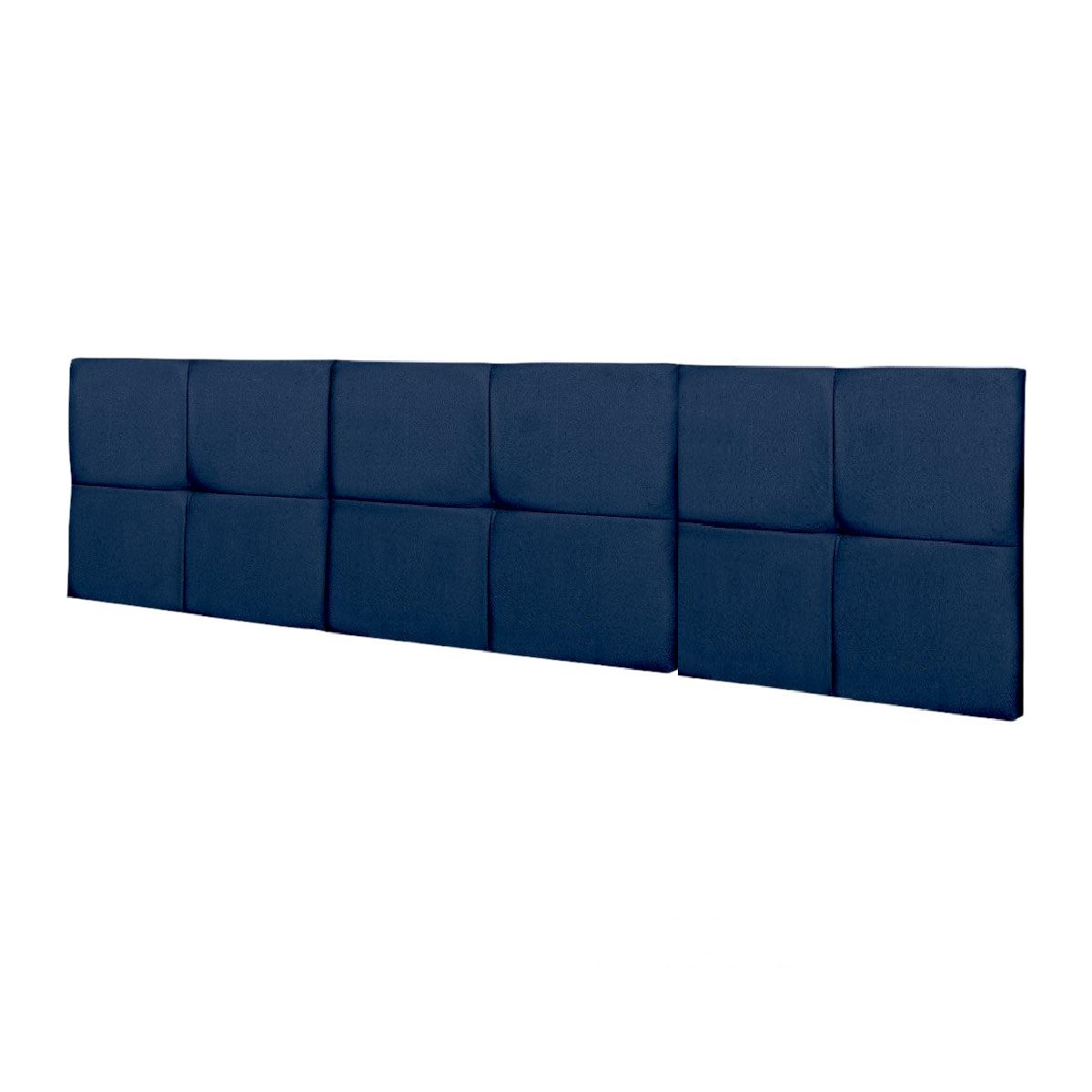 Cabeceira Cama Casal King Size 1,95 México Box Estofada - Azul Suede