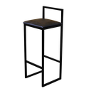 Ver imagem 4 de Jogo 2 Banqueta Alta Cozinha Bar Balcão Bistrô Industrial Preta Estofado Marrom