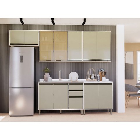 Cozinha Modulada Compacta 5 Peças sem Tampo Linea Luciane Móveis