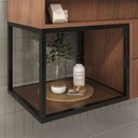 Ver imagem 6 de Conjunto Gabinete para Banheiro Suspenso com Cuba, Nichos e Espelheira em MDF Leme Noce Marrom
