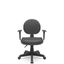 Ver imagem 1 de Cadeira Executiva Operativa Plus Lisa Plaxmetal Nr17 Back System Couro Ecológico Preto