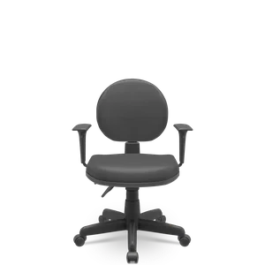 Cadeira Executiva Operativa Plus Lisa Plaxmetal Nr17 Back System Couro Ecológico Preto