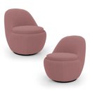 Ver imagem 1 de Kit 02 Poltronas Orgânicas Living Memphis Base Giratória Bouclê Rosé - Desk Design