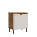 Ver imagem 2 de Balcão para Cozinha 2 Portas 100% MDF Americano Essência Frise Branco/Cinamomo