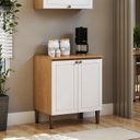 Ver imagem 1 de Balcão para Cozinha 2 Portas 100% MDF Americano Essência Frise Branco/Cinamomo