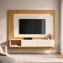 Ver imagem 2 de Painel para TV 75 pol Legend B01 220cm MDF MDP com LED Off White Cinamomo Lyam Decor