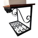 Ver imagem 6 de Balcão de Ferro e Madeira Provençal para Banheiro Retrô Classico Libertas Rosas Artesanato Bancada R