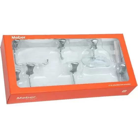 Kit De Acessórios Para Banheiro Meber 505 C Clic Cromado - 2
