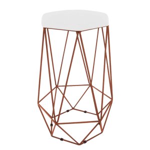 Baqueta Paris Alta Hexagonal Base Bronze:Branco