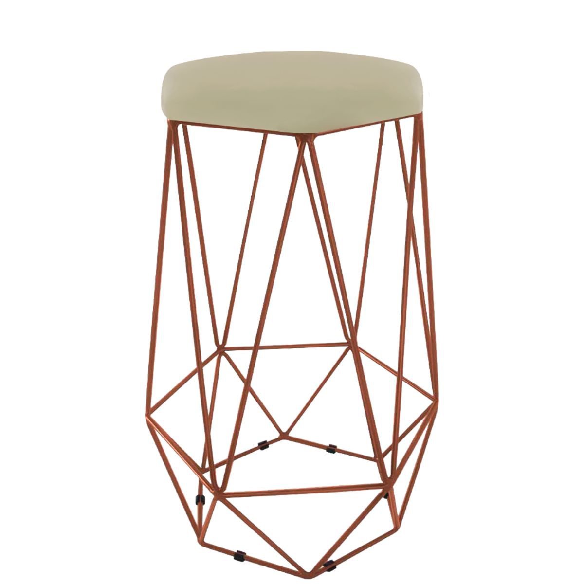 Baqueta Paris Alta Hexagonal Base Bronze:Branco - 6