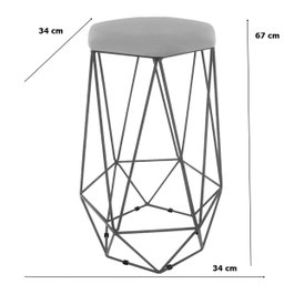 Baqueta Paris Alta Hexagonal Base Bronze:Branco - 2