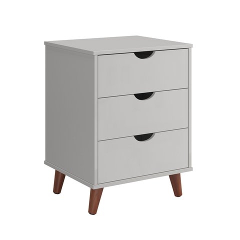 Mesa de Cabeceira para Cama de Casal - 3 Gavetas: Branco