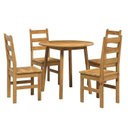 Ver imagem 2 de Conjunto com Mesa de Jantar 90cm Redonda e 4 Cadeiras 100% Madeira Maciça Cork Espresso Móveis Marrom/Nogueira