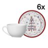 Conjunto 6 Xícara 200ml c/ Pires Greetings - Natal ALLEANZA - 1