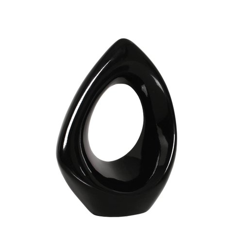 Escultura Decorativa de Cerâmica Enfeite de Mesa Viena Preto Clássico Joelma Decorações