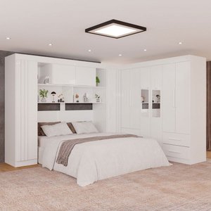 Guarda-roupa Casal Modulado Andorra 10 Portas 4 Gavetas Ripado Espelho - Panorama Móveis