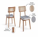 Ver imagem 3 de Conjunto Sala de Jantar 4 Lugares Florença Mesa e Cadeiras Madeira Maciça e Telinha Rattan Móveis Mu