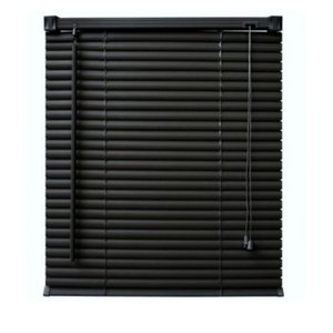 Persiana Horizontal PVC Preta 80 (L) x 160 (A) Cortina Completa C/ Kit de instalação 0,80 x 1,60